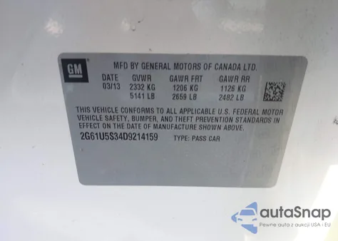 2013 Cadillac Xts Platinum from USA, damaged, VIN 2G61U5S34D9214159